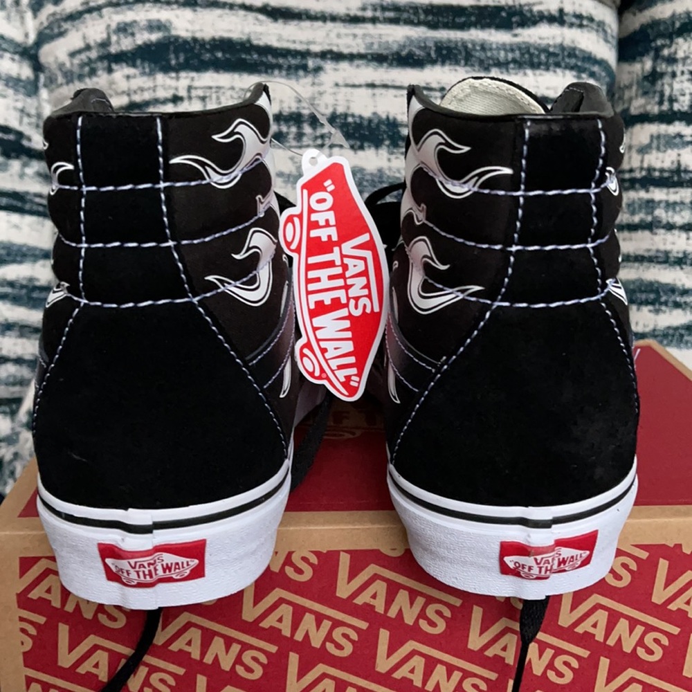 Vans Sk8-Hi Flame Black/White MENS - Picture 14 of 16
